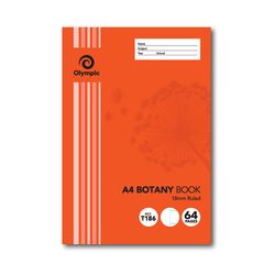 Olympic Botany Book 14mm Ruled A4 64 pages